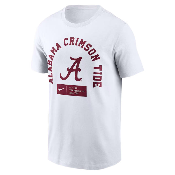 Nike Nike College T Shirts Men's White Crew Neck Moderate