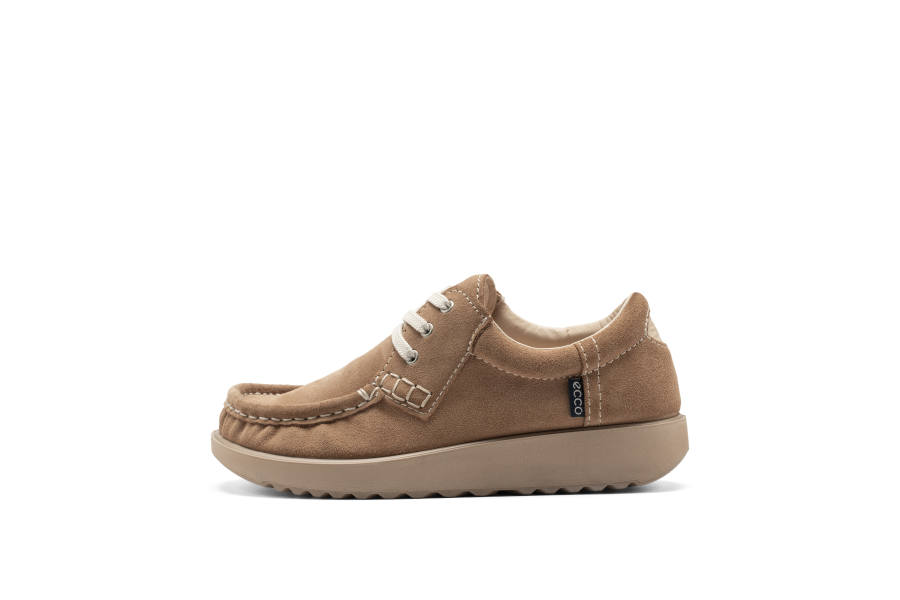 Ecco Casual Shoes Women's Low Top Brown Beige Color Block