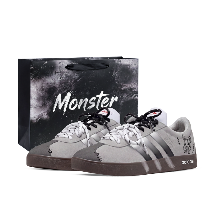 Adidas Adidas Vl Court Classic German Army Trainers Unisex Low Top Black/Gray