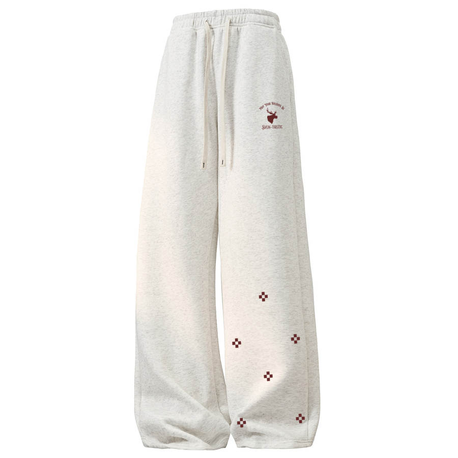 Disney Knitted Sweatpants Unisex Moderate Straight Fit Pants