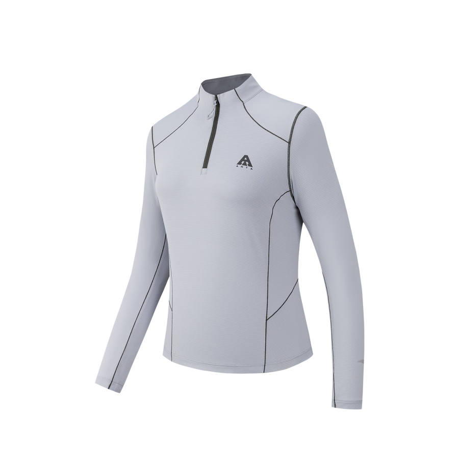 ANTA Women's Outdoor Collection Knitwear Women's Limestone Mud 1 Stand Collar Moderate