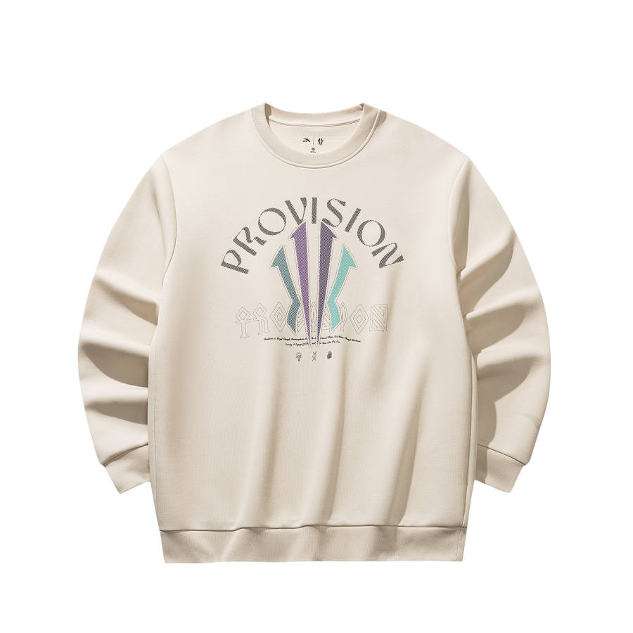 ANTA Basketball Collection Sweatshirts Men's Mud Gray 1 Crew Neck Moderate