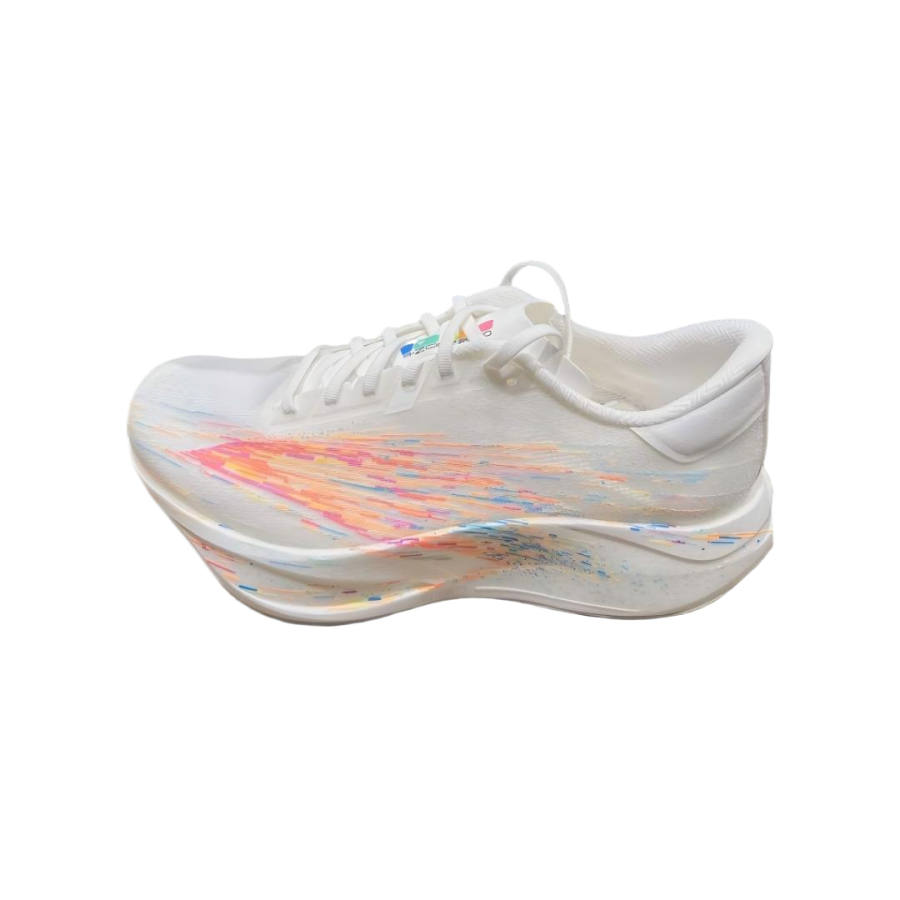 ANTA Zone 2 Heart Rate 90 Running Shoes Men's Low Top Papyrus White/Fluorescent Mango Orange/Palace Purple