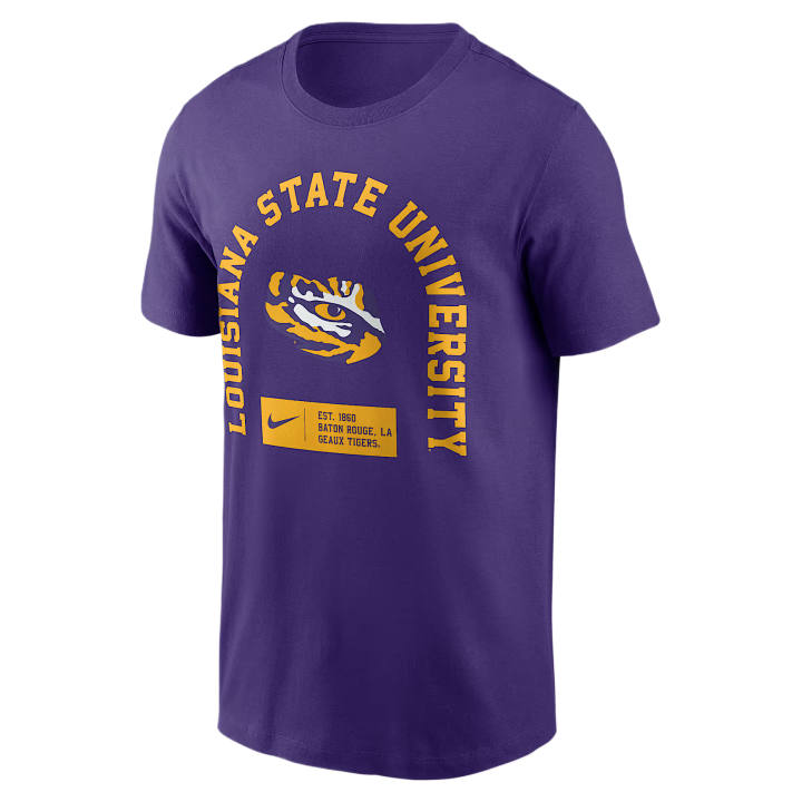 Nike Nike College T Shirts Men's Purple Crew Neck Moderate