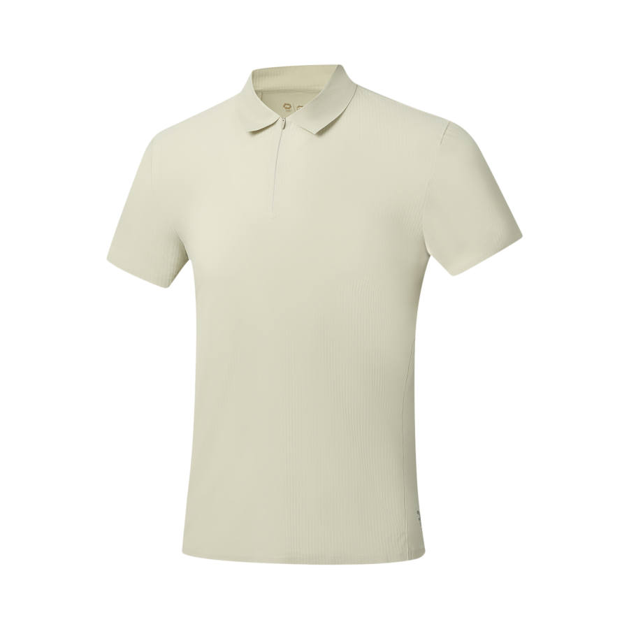 Li-Ning Li Ning Gold Logo | Polo Shirts Men's Coconut Khaki Polo Collar Moderate Straight Fit