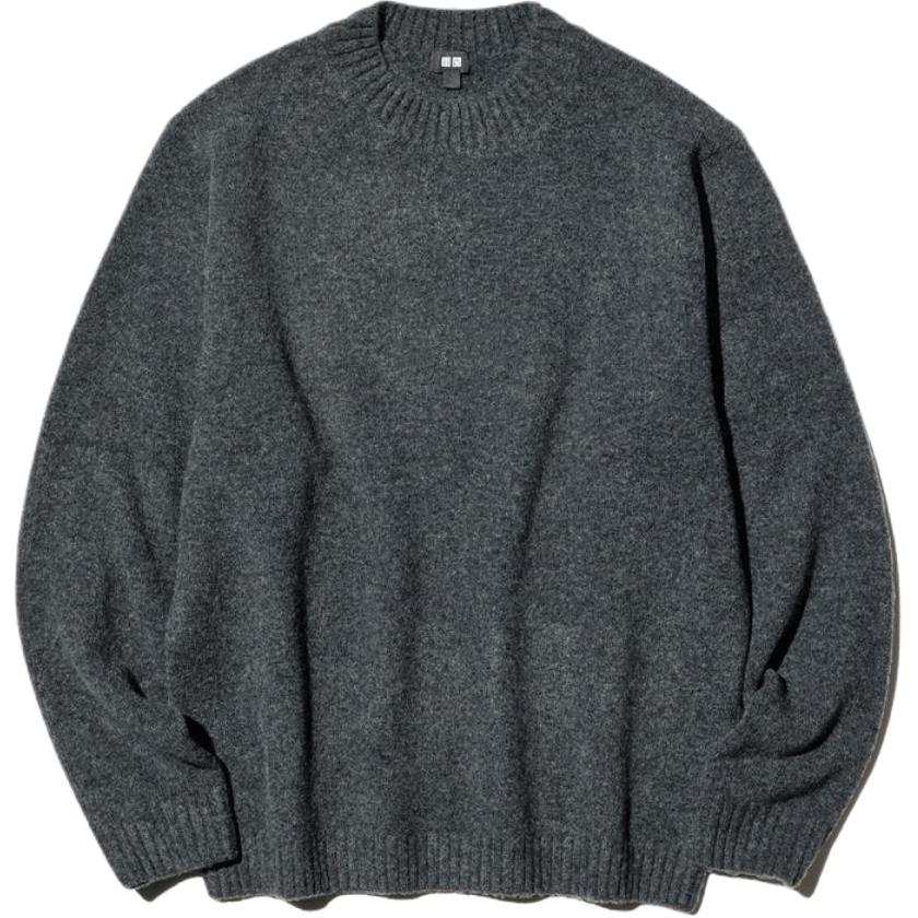 UNIQLO FW26 Knitwear Men's Dark Gray Crew Neck Moderate