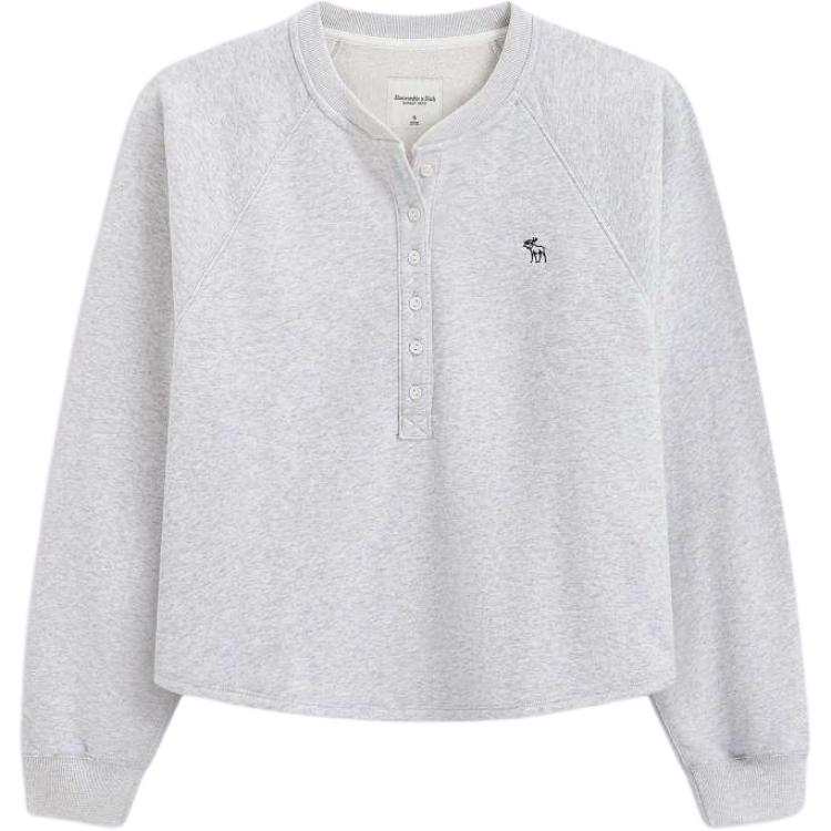 Abercrombie&Fitch Sweatshirts Women's Gray Henry Collar Moderate