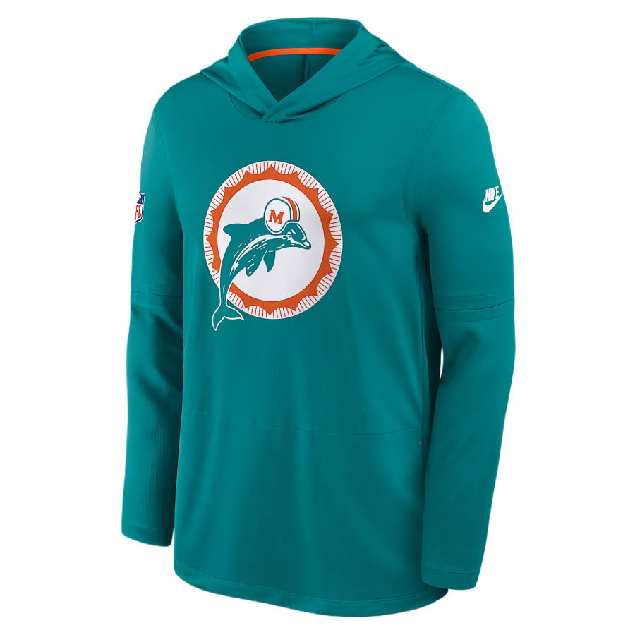 Nike Nike NFL Sweatshirts Men's Water/Orange Hooded Non Detachable Moderate