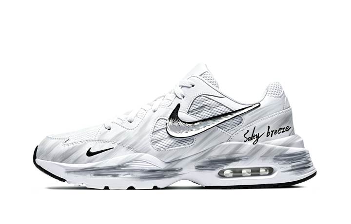 Nike Nike Air Max Fusion Running Shoes Unisex Low Top White Black Gray Brush Graffiti Colorway