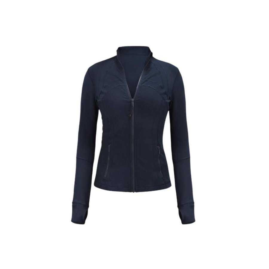 Lululemon Define Jackets Women's Marine Blue/TRNV Stand Collar Moderate Straight Fit