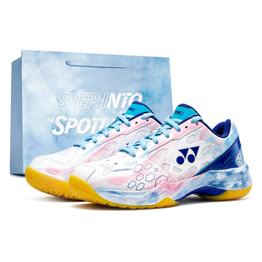 YONEX Power Cushion Badminton Shoes Unisex Low Top White Blue Pink Gradient Colorway