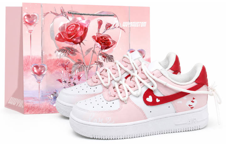 Nike Nike Air Force 1 Skateboard Shoes Unisex Low Top Pink/Red