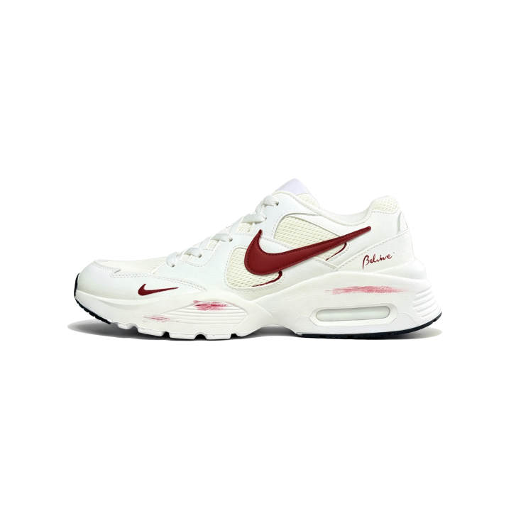 Nike Nike Air Max Fusion Running Shoes Men's Low Top Beige Red Contrast