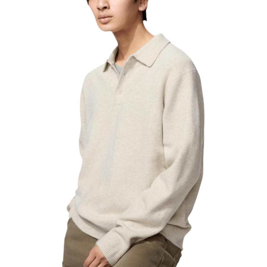 UNIQLO FW26 Polo Shirts Men's 31 Beige Polo Collar Moderate Other