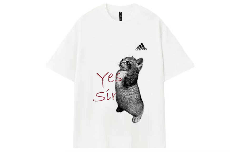 Adidas Adidas MUST HAVES T Shirts Unisex Ecru Crew Neck Moderate