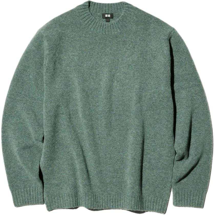 UNIQLO FW26 Knitwear Men's Grass Green Crew Neck Moderate