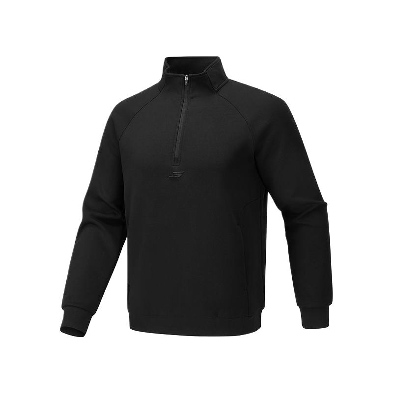 Skechers Sweatshirts Men's Carbon Black 0018 Stand Collar Moderate
