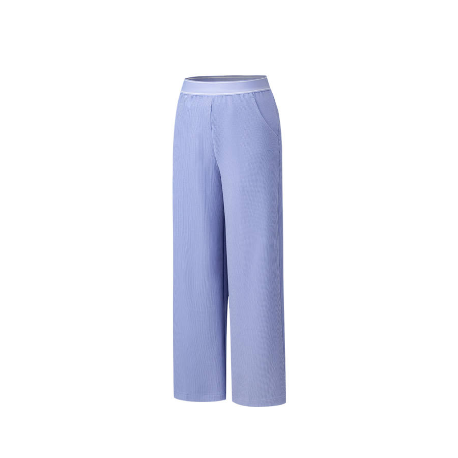 ANTA Knitted Sweatpants Women's Ice Moon Blue 4 Moderate Wide Leg Pants