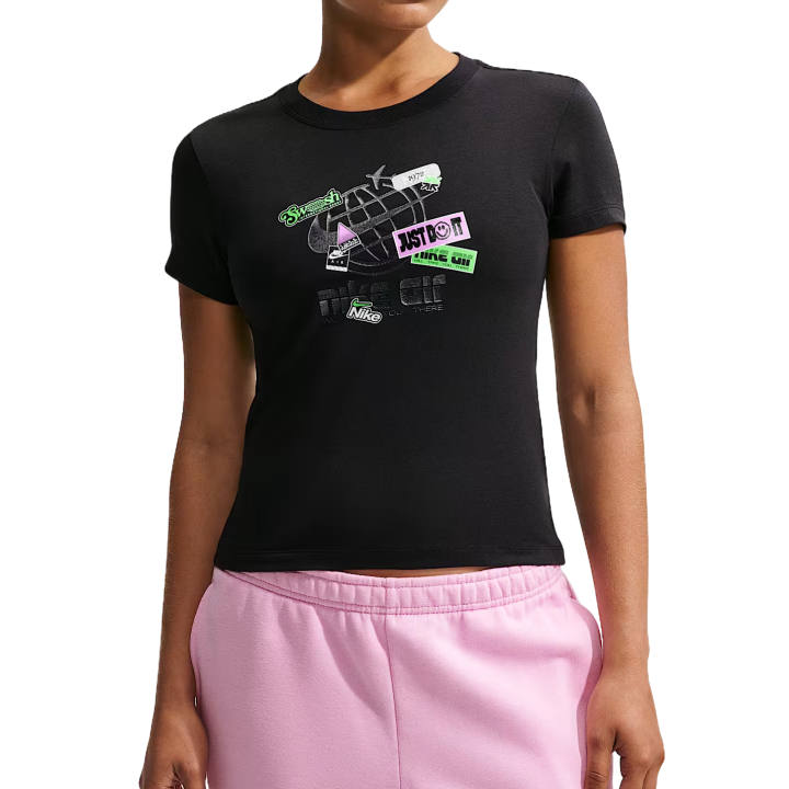 Nike Nike Sportswear T Shirts Women's Black Crew Neck Moderate