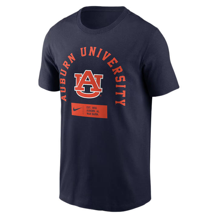 Nike Nike College T Shirts Men's Marine Blue Crew Neck Moderate