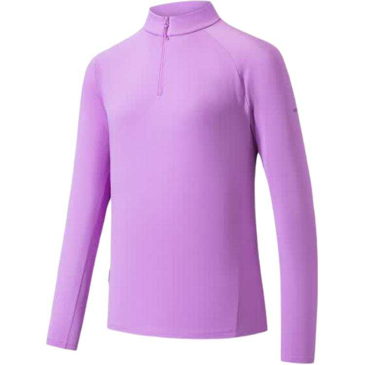 ANTA T Shirts Women's Feather Sunset Purple Stand Collar Moderate Straight Fit
