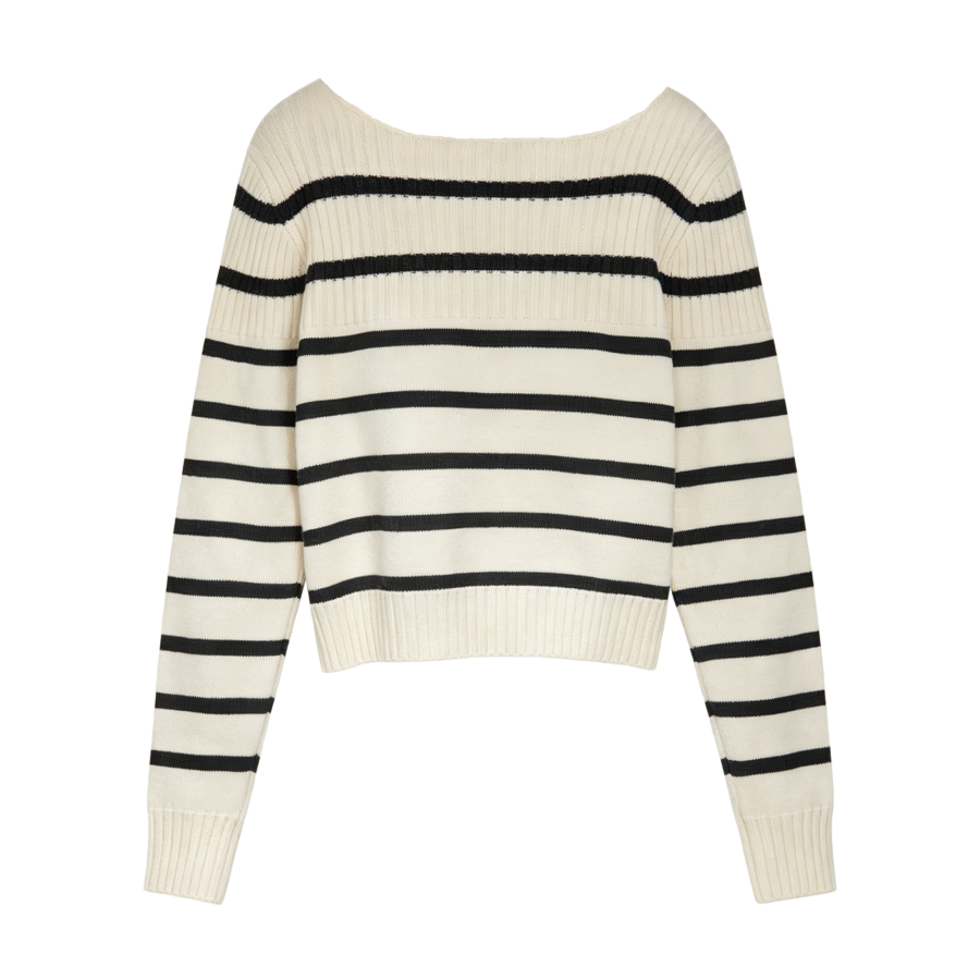 FINDSME GAGA Knitwear Women's Boat Neck Moderate Straight Fit