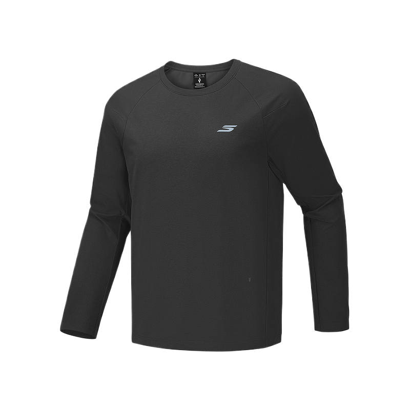 Skechers T Shirts Men's Carbon Black 0018 Crew Neck Moderate