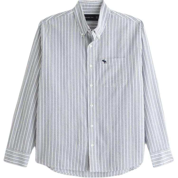 Abercrombie&Fitch Shirts Men's Blue Stripes Moderate