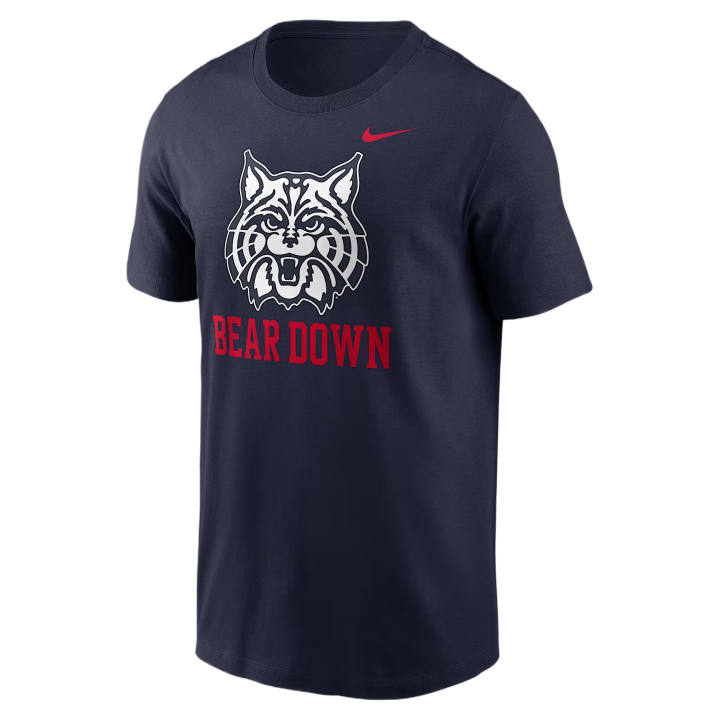 Nike Nike College T Shirts Men's Marine Blue Crew Neck Moderate