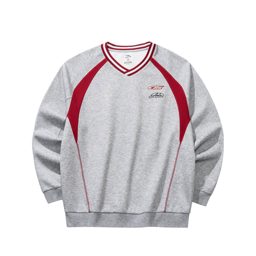 ANTA Sweatshirts Men's CD28 Gray Heather Gray 4 V Neck Moderate