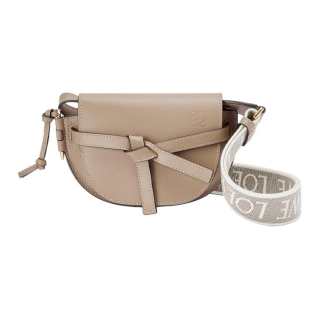 LOEWE Gate Soft Cow Leather Saddle Bag, Bowknot Bag, Crossbody Bag Mini Women's Sand