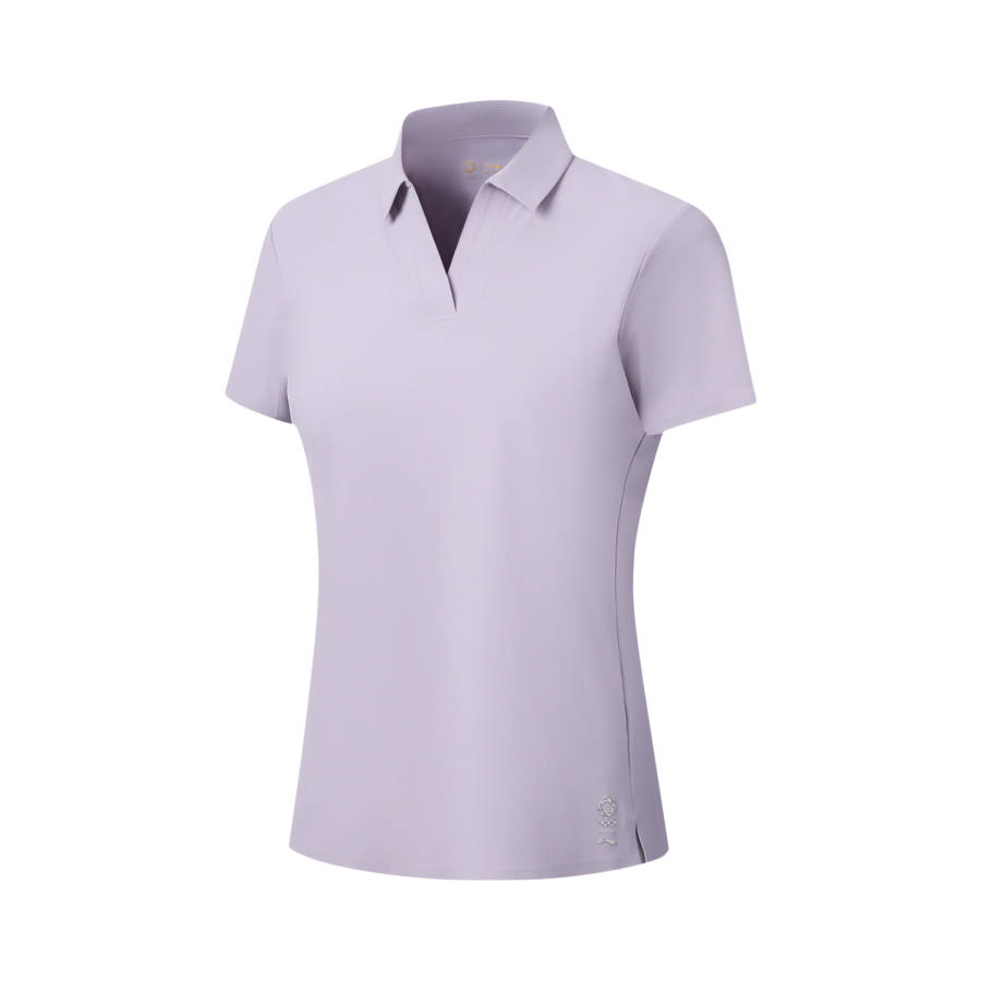 Li-Ning Li Ning Gold Logo | Polo Shirts Women's Taro Paste Purple Polo Collar Moderate Straight Fit