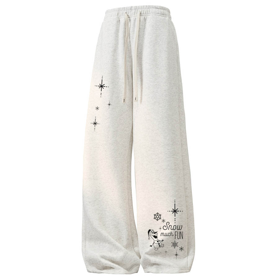 Disney Knitted Sweatpants Unisex Moderate Straight Fit Pants