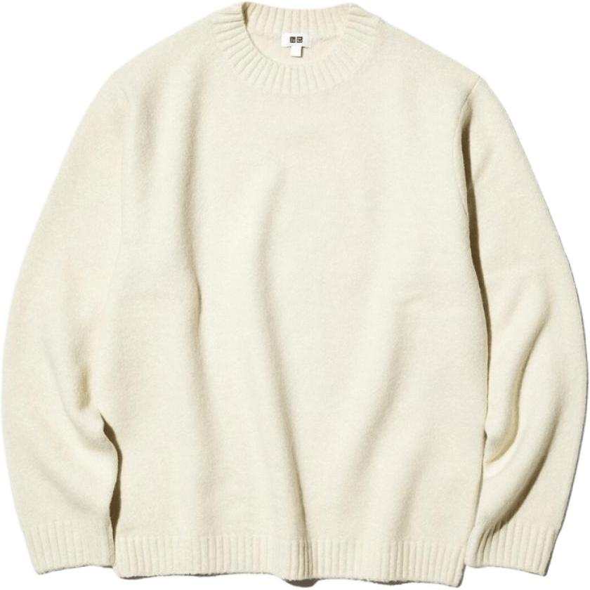 UNIQLO FW26 Knitwear Men's 30 Light Beige Crew Neck Moderate