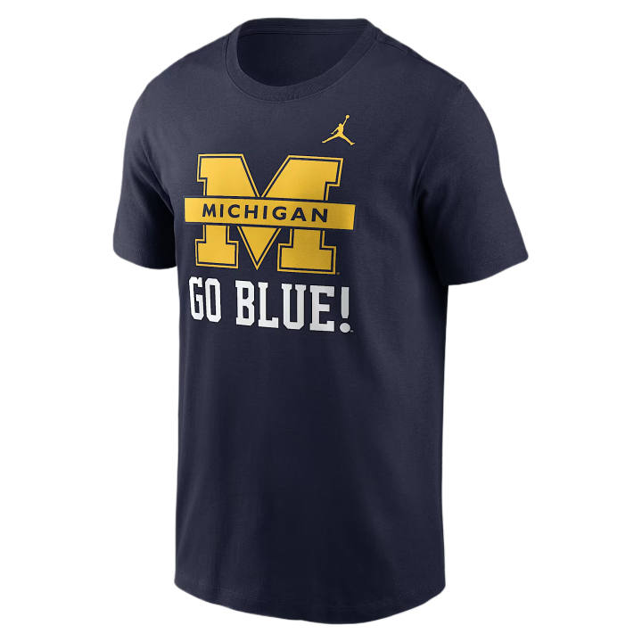 Nike Nike College T Shirts Men's Marine Blue Crew Neck Moderate