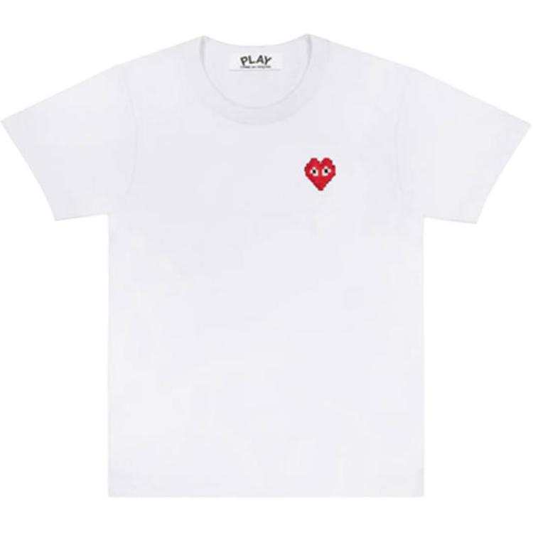 CDG Play Comme Des Garcons Play Embroidered Red Heart T shirt