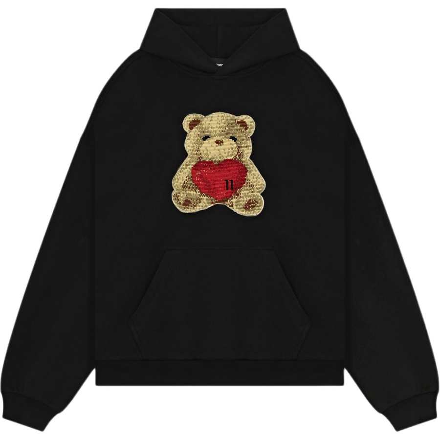 WE11DONE Sweatshirts Unisex Black Hooded Non Detachable Moderate