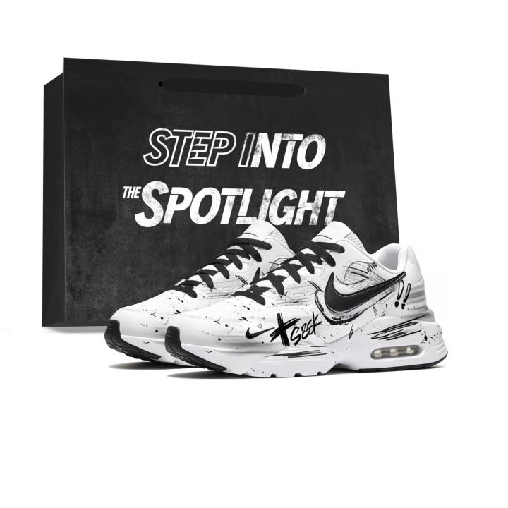 Nike Nike Air Max Fusion Skateboard Shoes Unisex Low Top White Black Graffiti