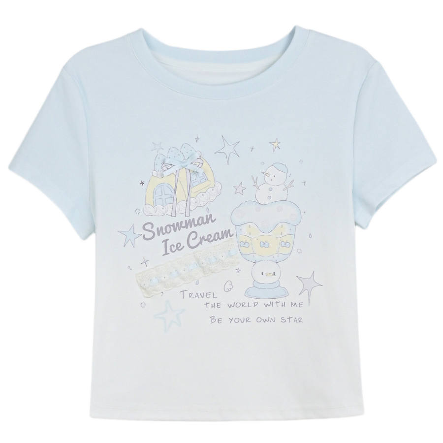 SNBL T Shirts Women's Blue Cooling/10A Antibacterial Crew Neck Moderate