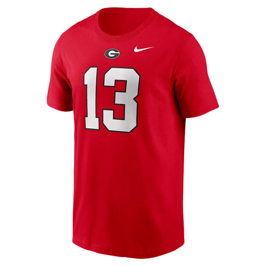 Nike Nike College T Shirts Men's Red Crew Neck Moderate