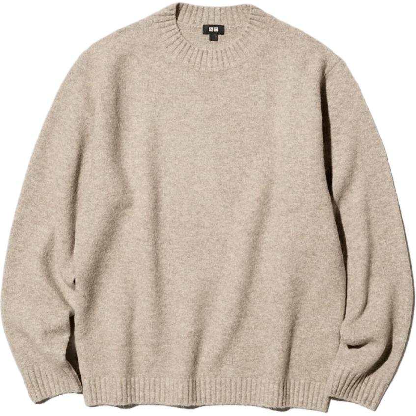 UNIQLO FW26 Knitwear Men's 34 Camel Crew Neck Moderate