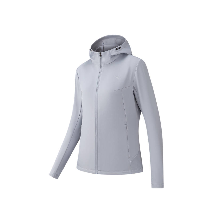 ANTA Jackets Women's Clear River Gray 1 Hooded Non Detachable Moderate