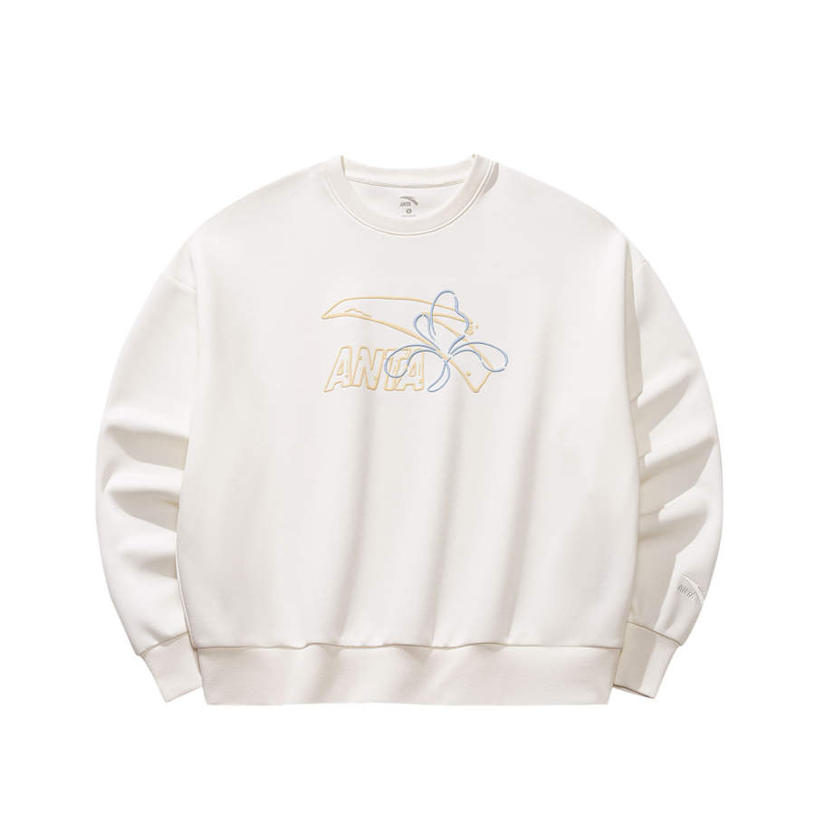 ANTA Sweatshirts Women's Ivory White 1 Crew Neck Moderate
