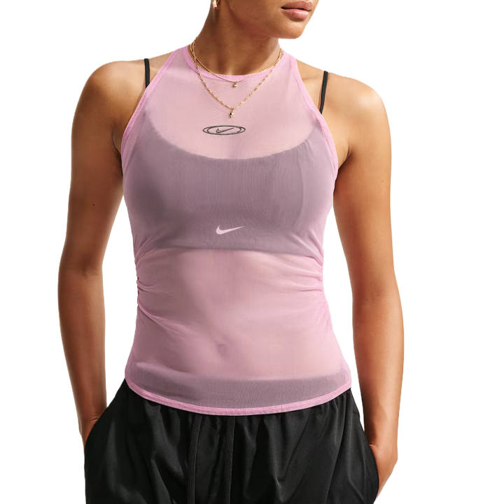 Nike Nike Sportswear Tank Tops Women's Pink/Black Crew Neck Moderate