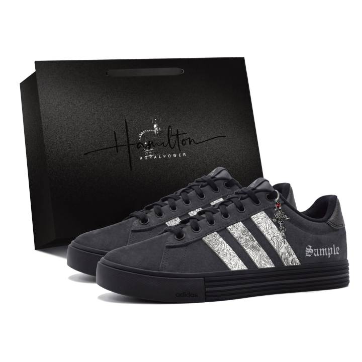 Adidas Adidas Daily 4.0 Skateboard Shoes Unisex Low Top Black Silver