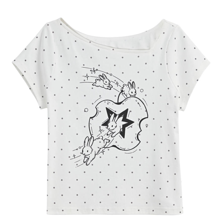 SNBL T Shirts Women's White 10A Antibacterial Asymmetrical Collar Moderate