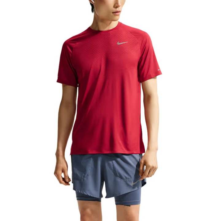 Nike Nike Running T Shirts Men's Flame Red