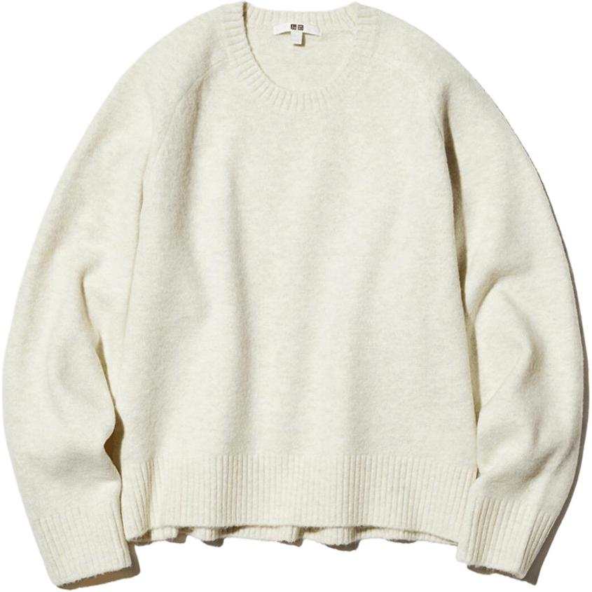 UNIQLO FW26 Sweaters Women's 01 Ivory Crew Neck Moderate