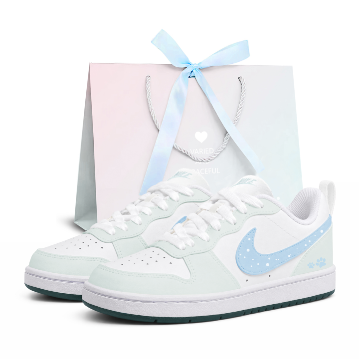Nike Nike Court Burrow Skateboard Shoes Women's Low Top Blue Green