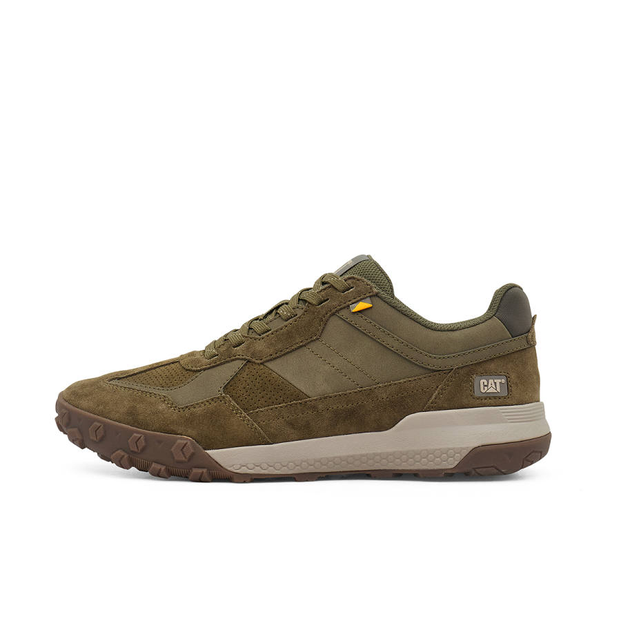 CAT Casual Shoes Men's Low Top Black/Dark Brown/Khaki Green